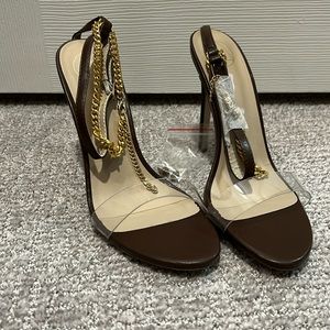 Missguided Chain Anklet Heeled Sandal